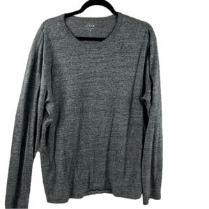 J. Crew Factory Men's Long Sleeved Grey Crew Neck Shirt